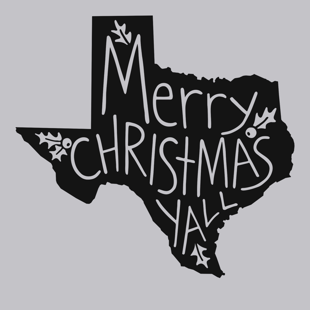 Texas Merry Christmas Yall T-Shirt SILVER