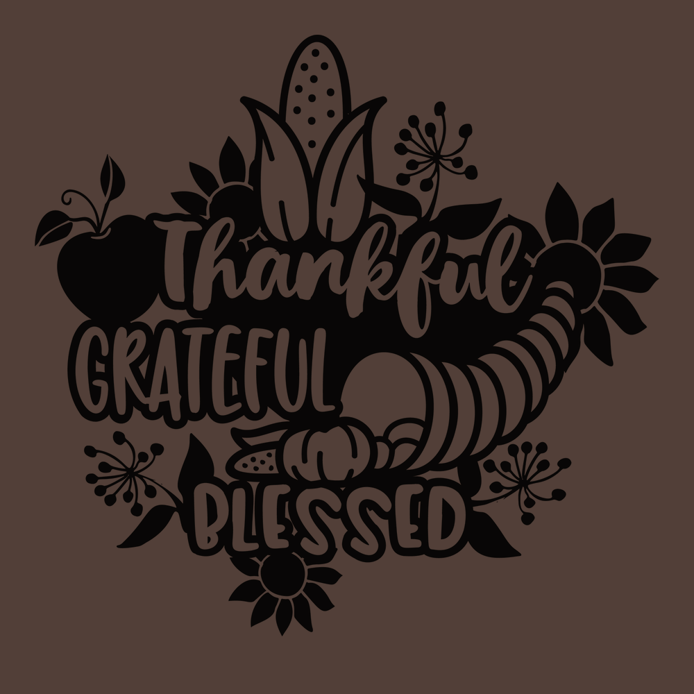 Thankful Grateful Blessed T-Shirt BROWN