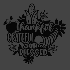 Thankful Grateful Blessed T-Shirt CHARCOAL