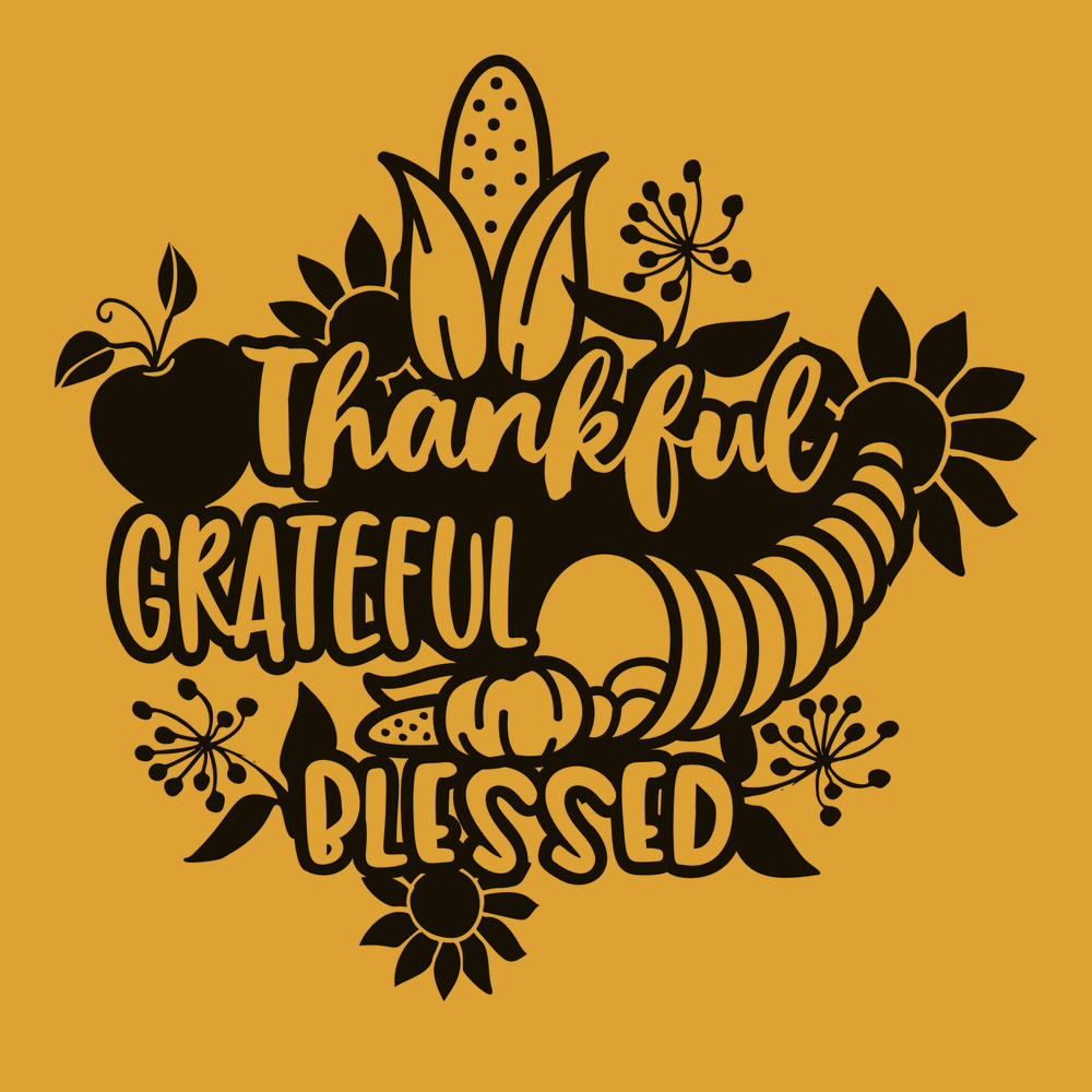 Thankful Grateful Blessed T-Shirt GOLD