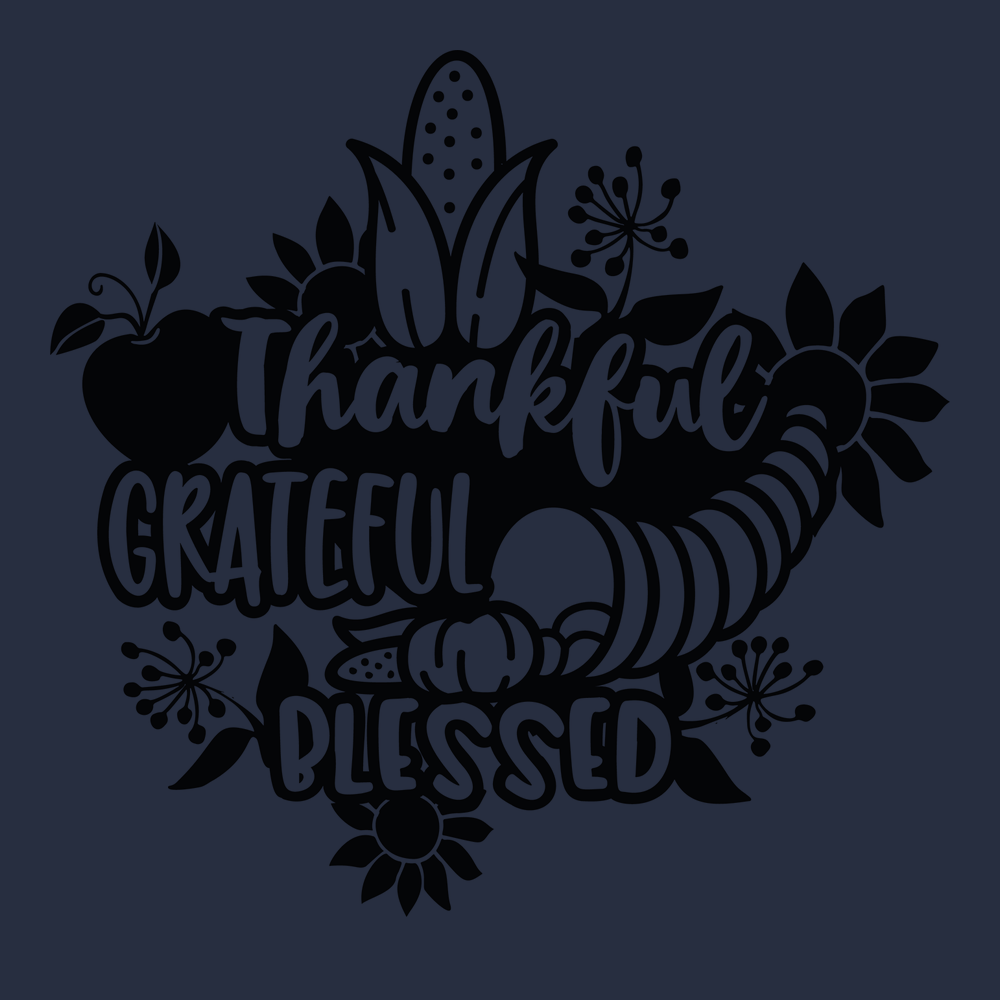 Thankful Grateful Blessed T-Shirt NAVY