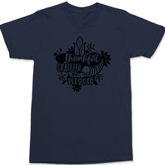 Thankful Grateful Blessed T-Shirt NAVY