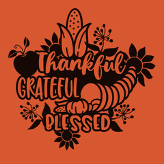 Thankful Grateful Blessed T-Shirt ORANGE