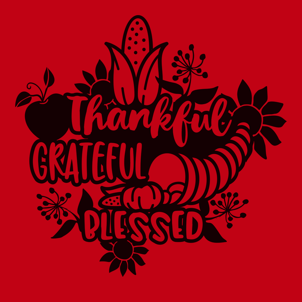 Thankful Grateful Blessed T-Shirt RED