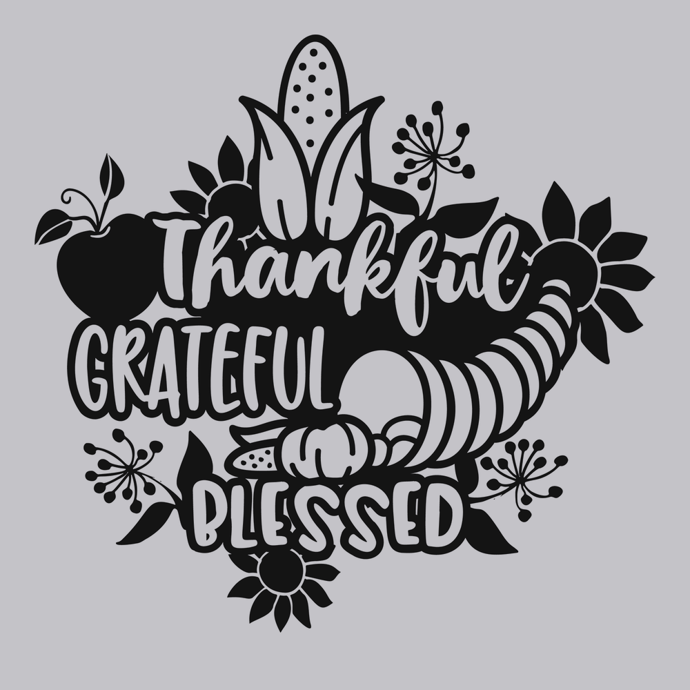 Thankful Grateful Blessed T-Shirt SILVER