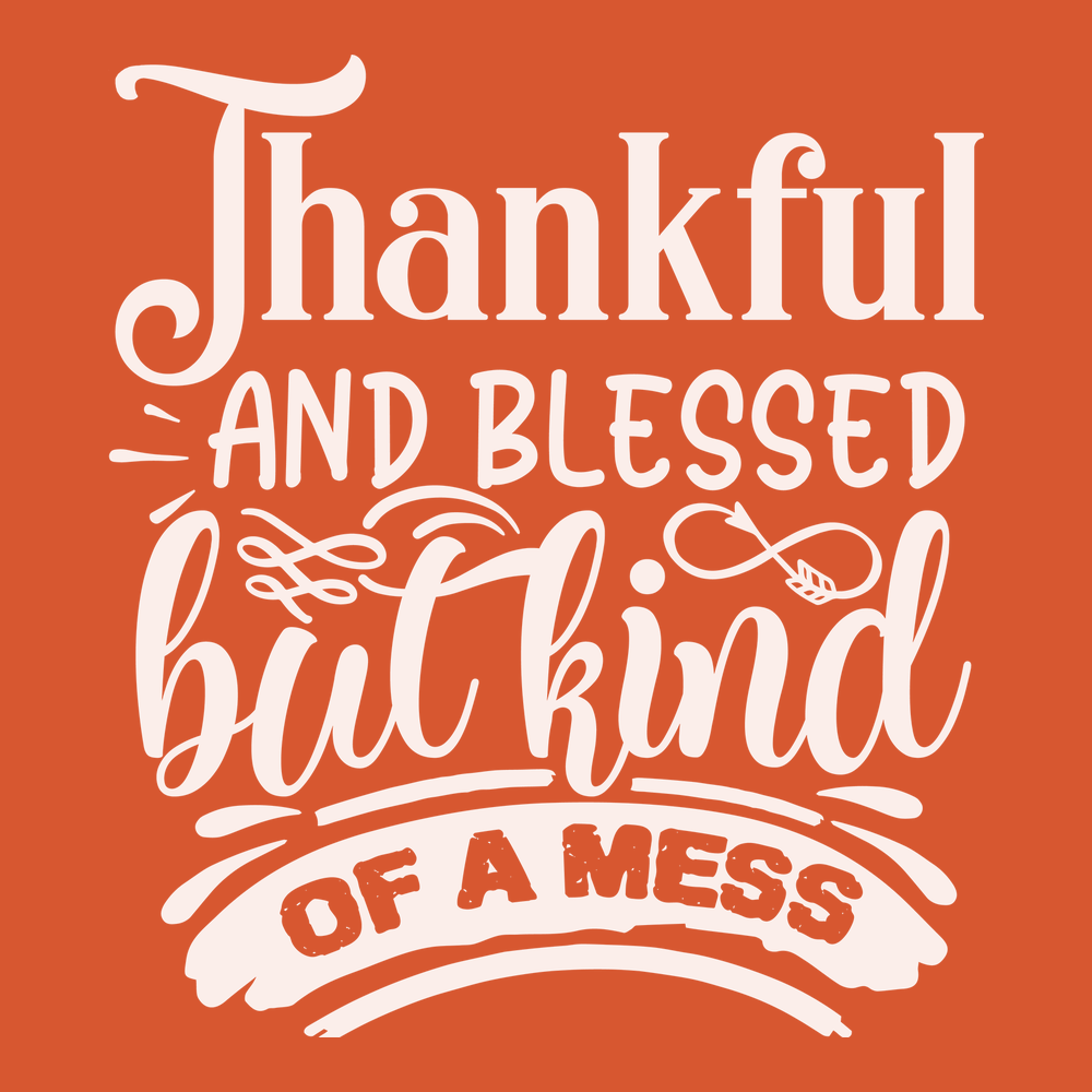 Thankful & Blessed T-Shirt For Women – Cute Thanksgiving Top With Leaves Print, Blue Large