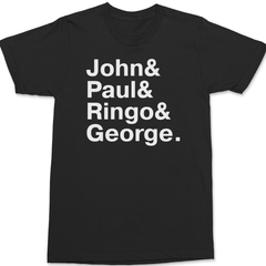 The Beatles Names T-Shirt BLACK