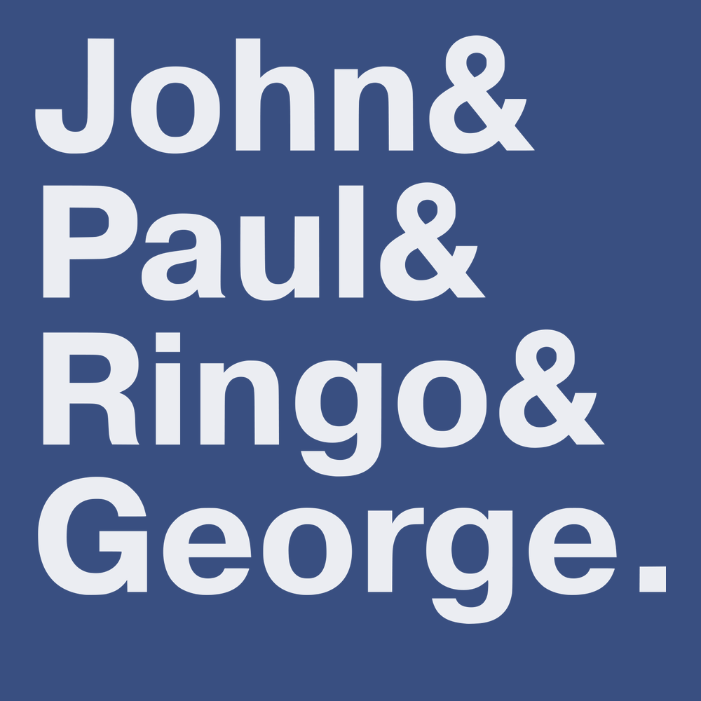 The Beatles Names T-Shirt BLUE