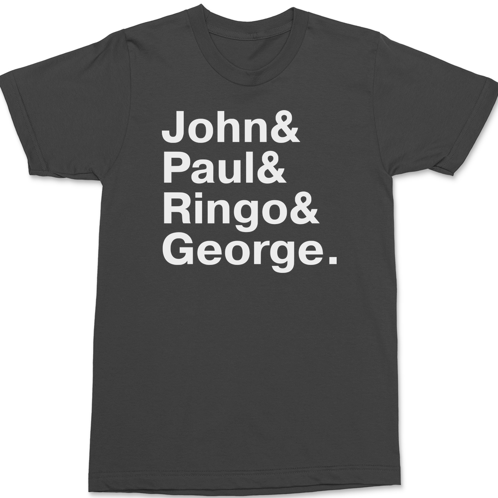 The Beatles Names T-Shirt CHARCOAL