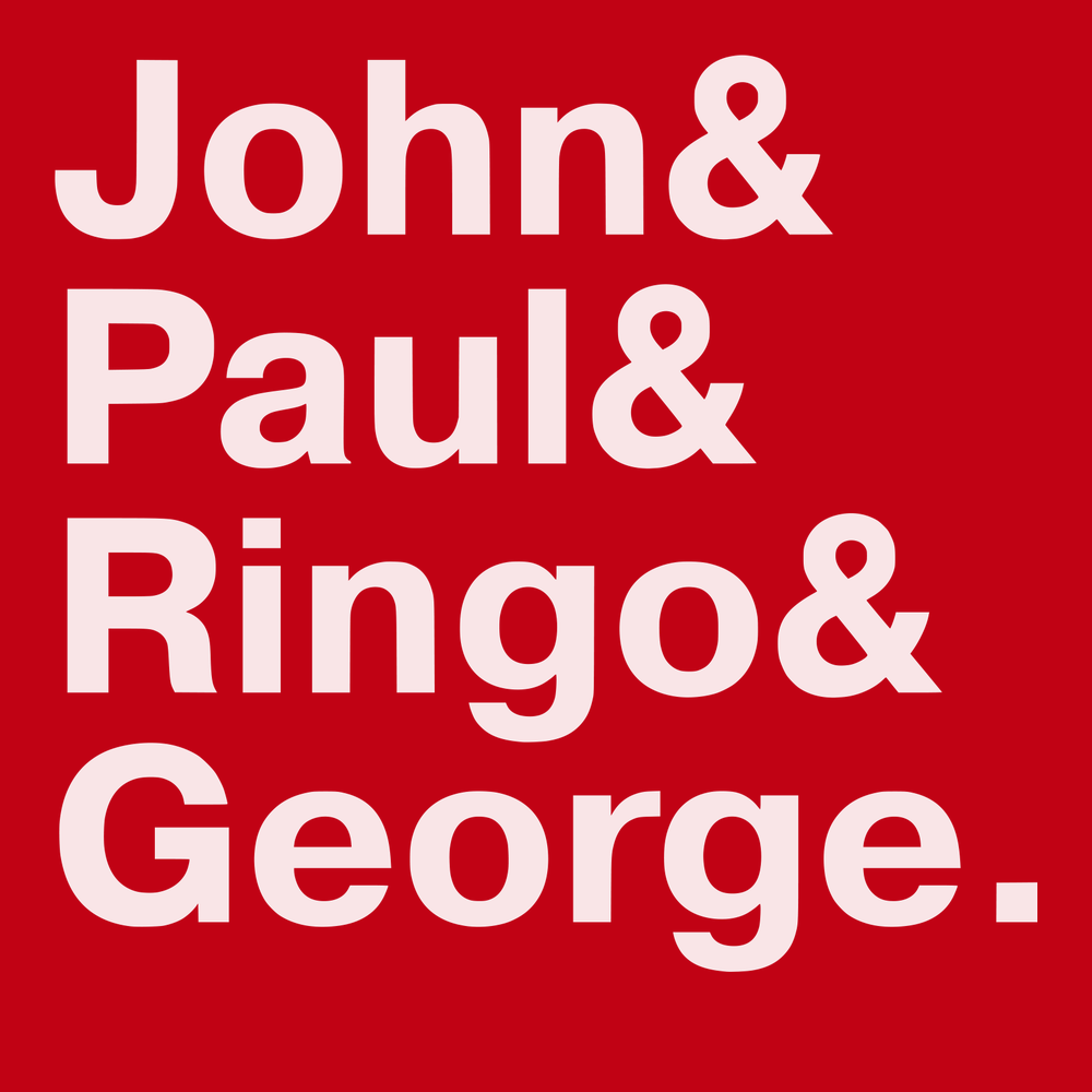 The Beatles Names T-Shirt RED