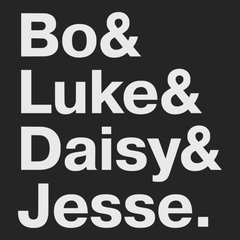 The Dukes Of Hazzard Names T-Shirt BLACK