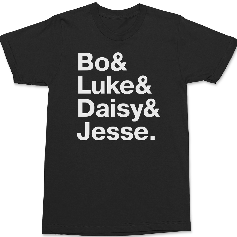 The Dukes Of Hazzard Names T-Shirt BLACK