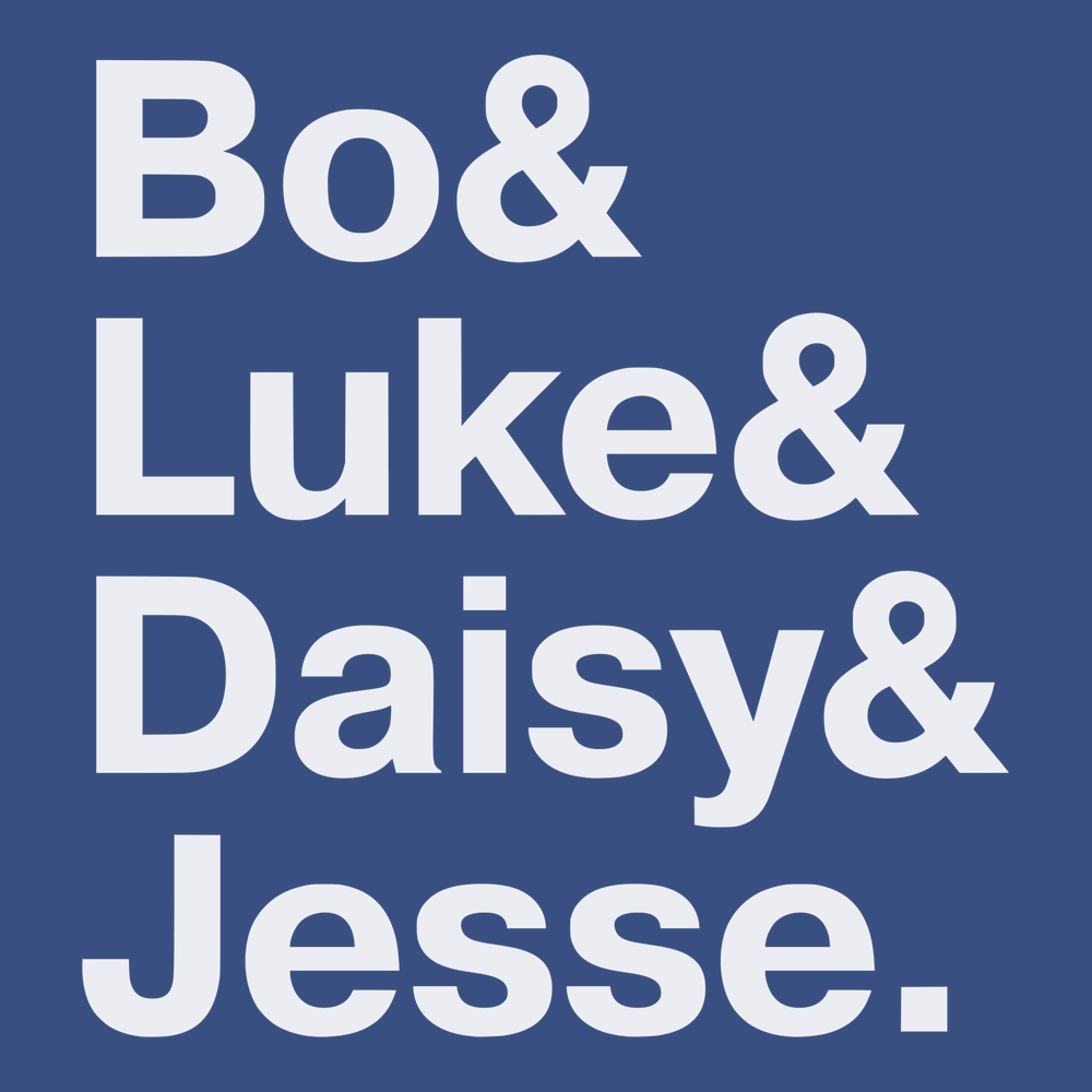 The Dukes Of Hazzard Names T-Shirt BLUE
