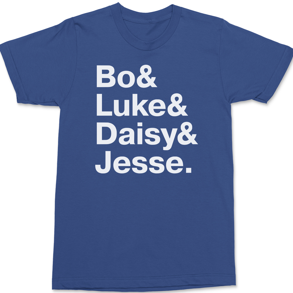 The Dukes Of Hazzard Names T-Shirt BLUE