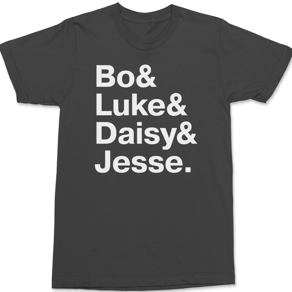 The Dukes Of Hazzard Names T-Shirt CHARCOAL