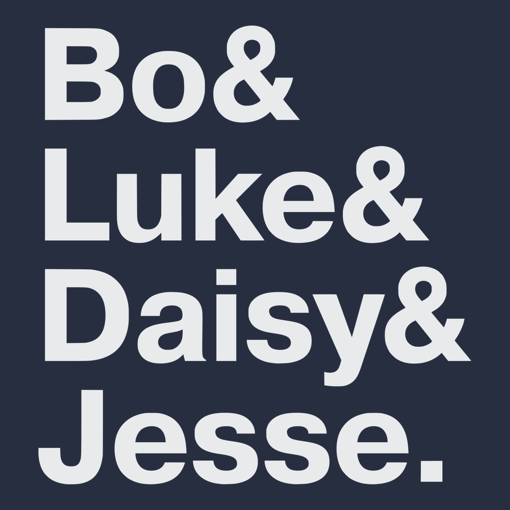 The Dukes Of Hazzard Names T-Shirt NAVY