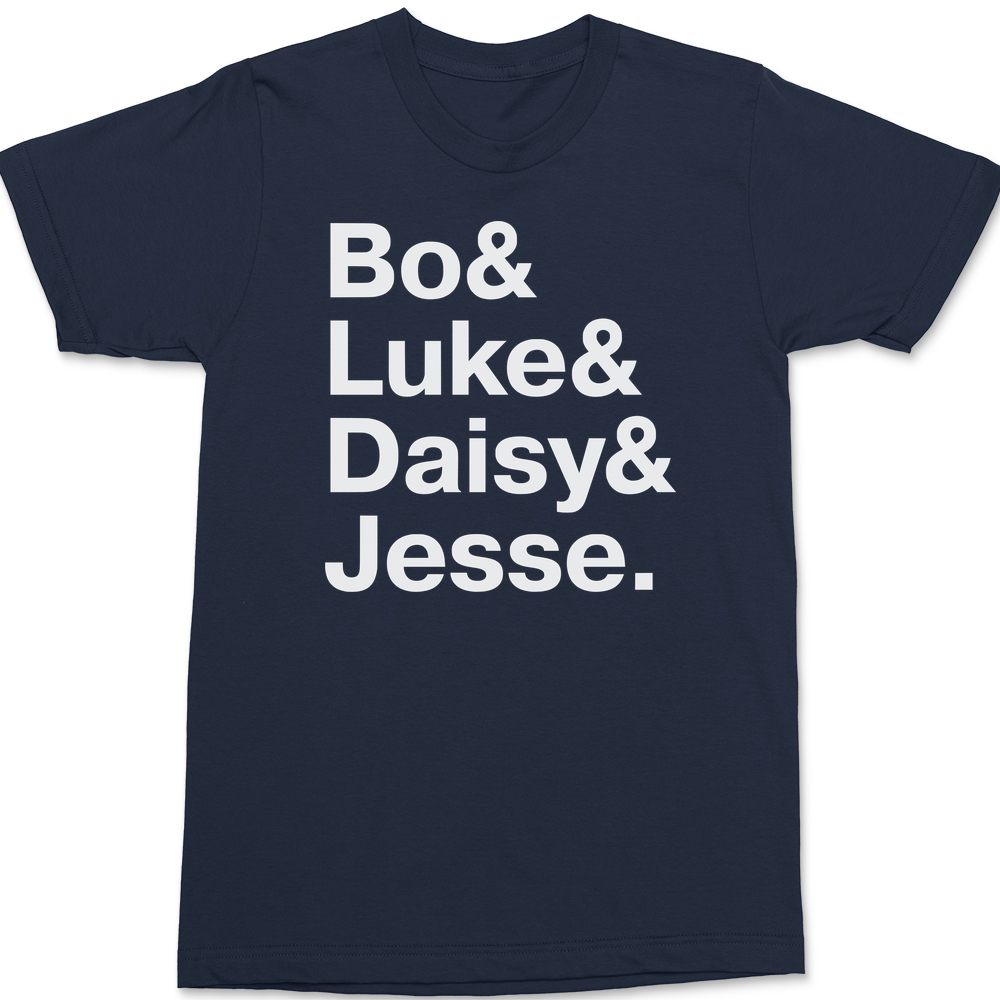 The Dukes Of Hazzard Names T-Shirt NAVY