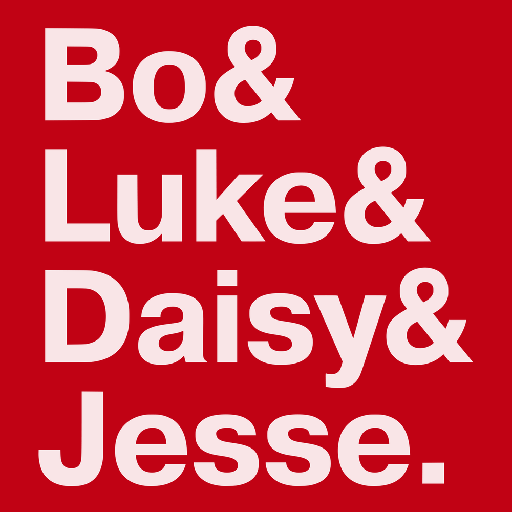 The Dukes Of Hazzard Names T-Shirt RED