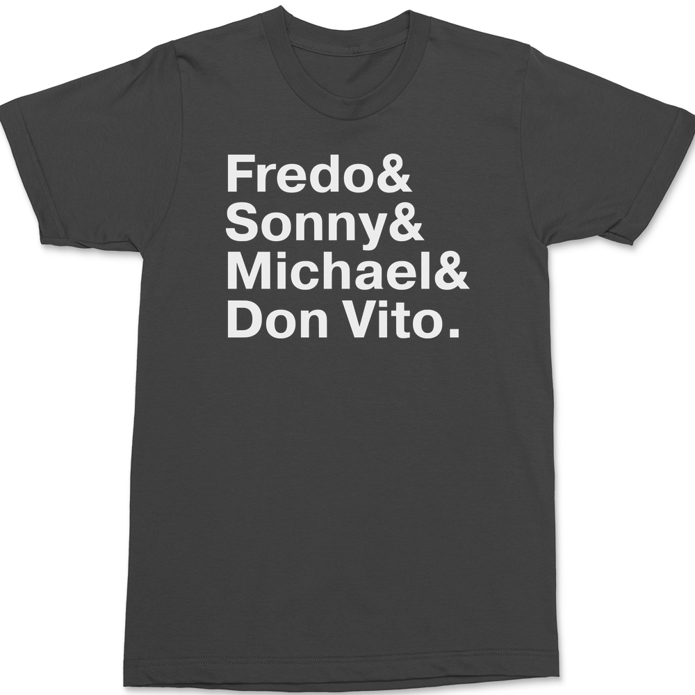 The Godfather Names T-Shirt CHARCOAL