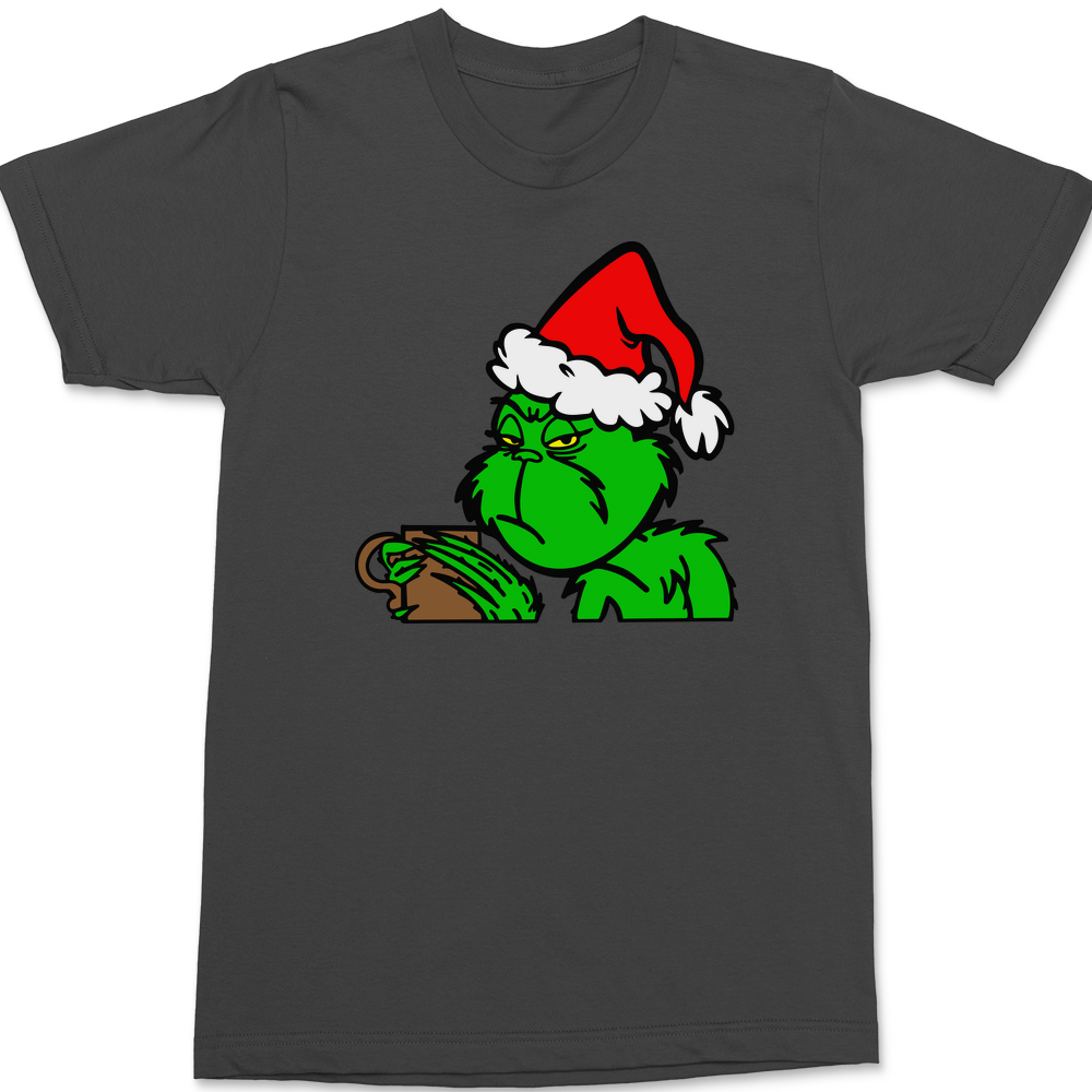 The Grinch Loves Coffee T-Shirt CHARCOAL