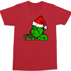 The Grinch Loves Coffee T-Shirt RED