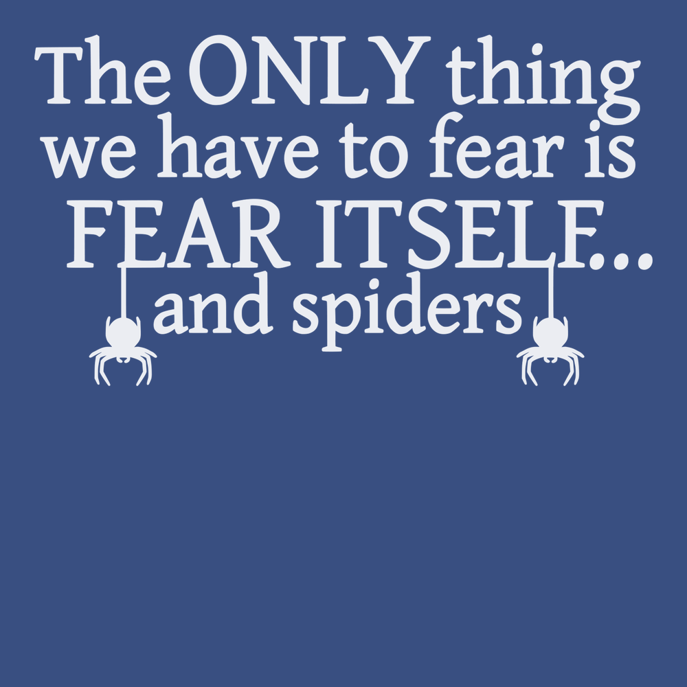 The Only Thing We Have To Fear Is Fear Itself And Spiders T-Shirt BLUE