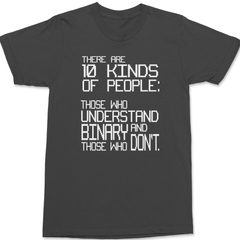 There Are 10 Kinds Of People T-Shirt CHARCOAL