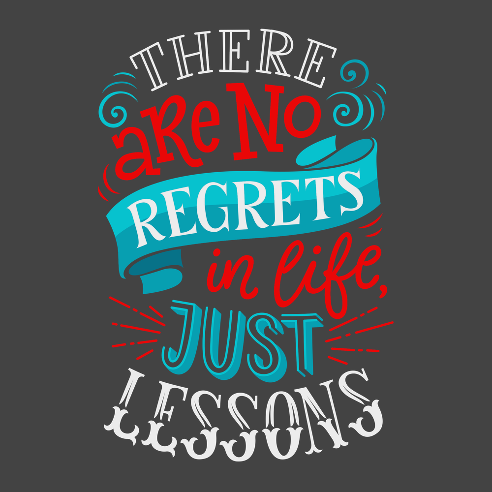 There Are No Regrets in Life Just Lessons T-Shirt CHARCOAL