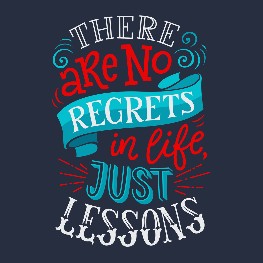 There Are No Regrets in Life Just Lessons T-Shirt Navy