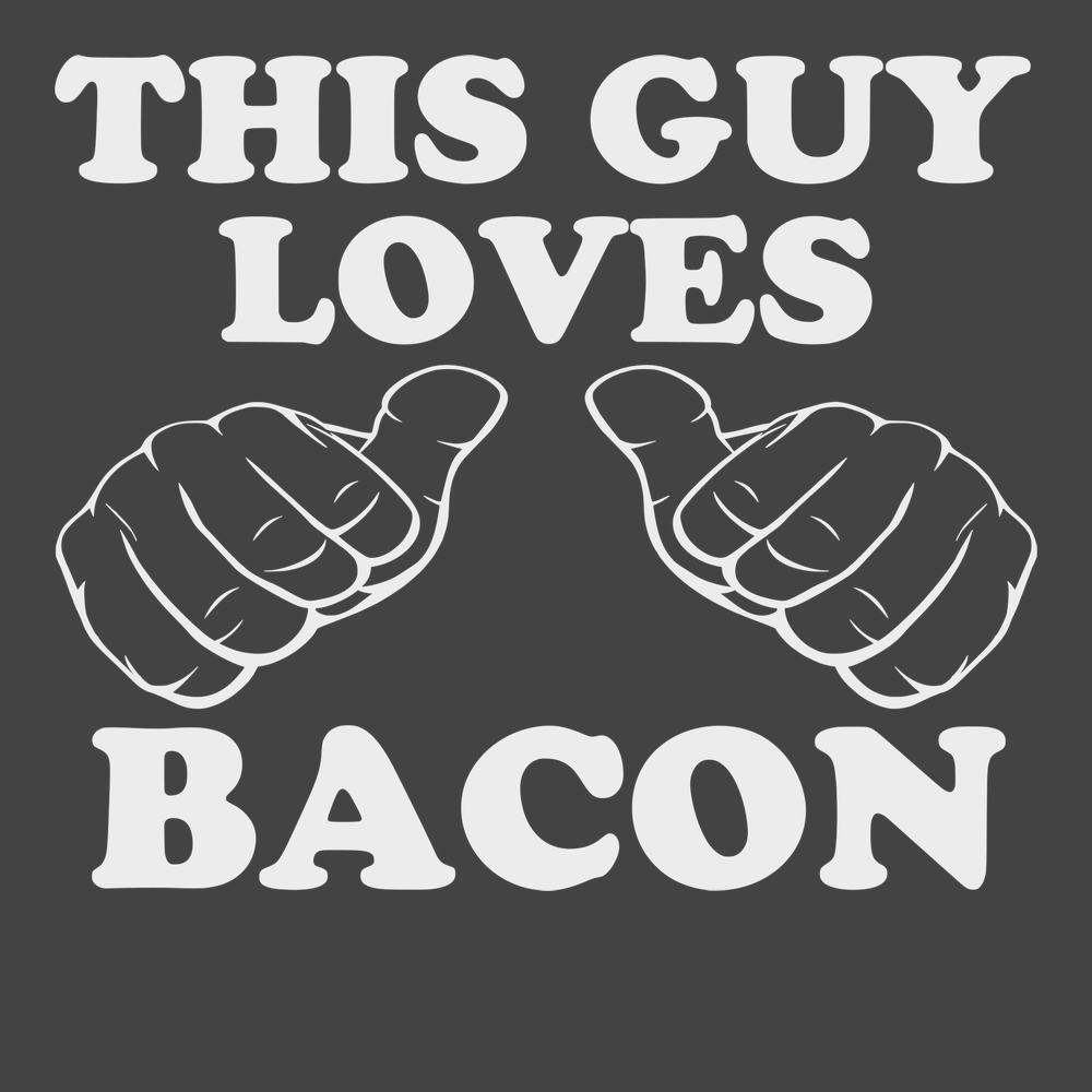 This Guy Loves Bacon T-Shirt CHARCOAL