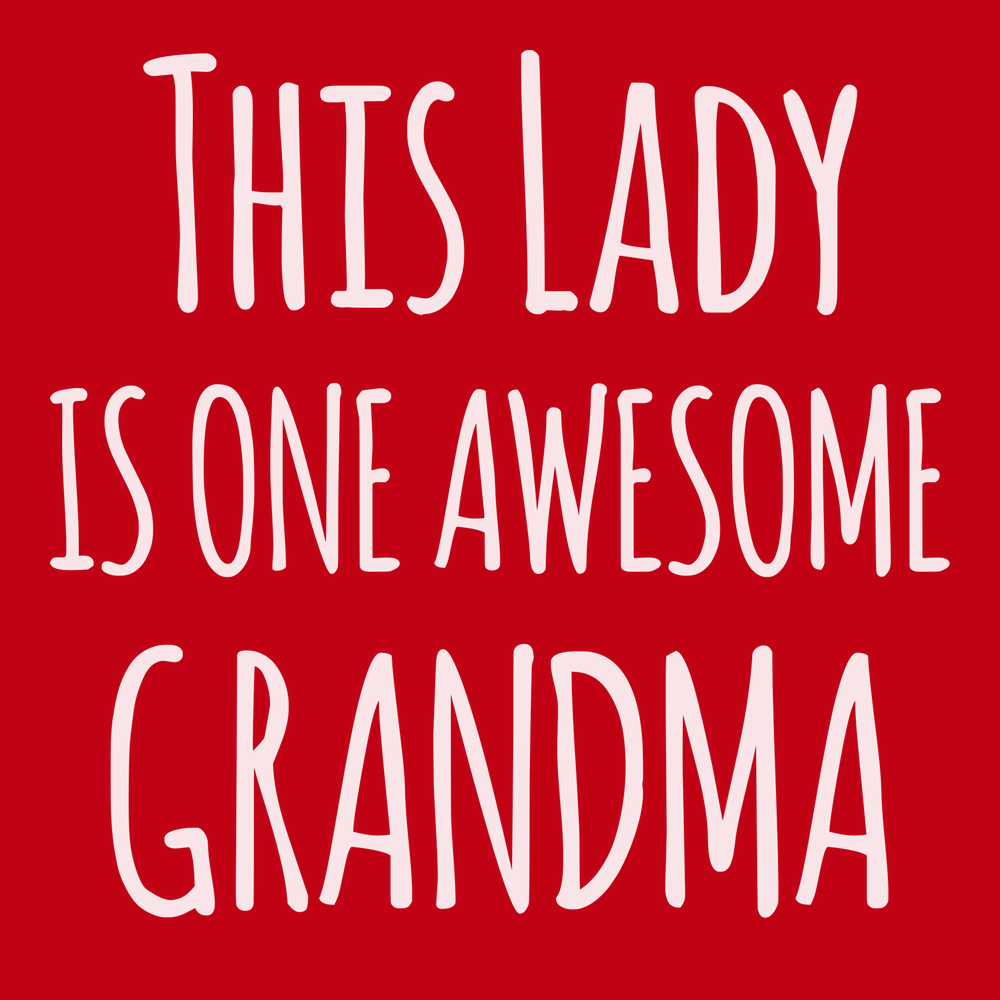 This Lady Is One Awesome Grandma T-Shirt RED
