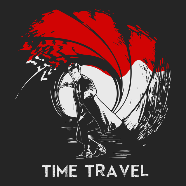 Time Traveler Sky Fall T-Shirt BLACK
