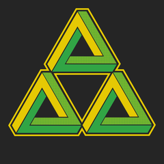 Triforce Illusion T-Shirt BLACK