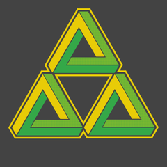 Triforce Illusion T-Shirt CHARCOAL