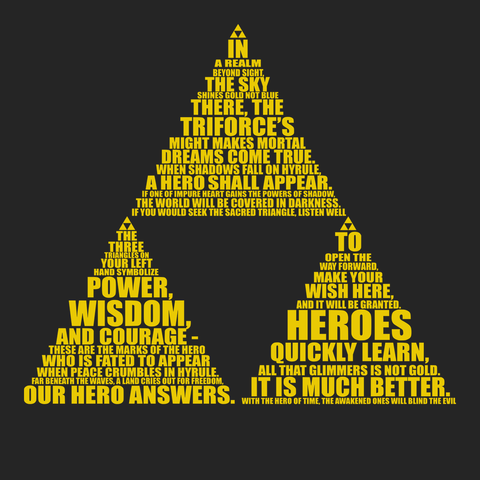 Triforce Typography T-Shirt BLACK