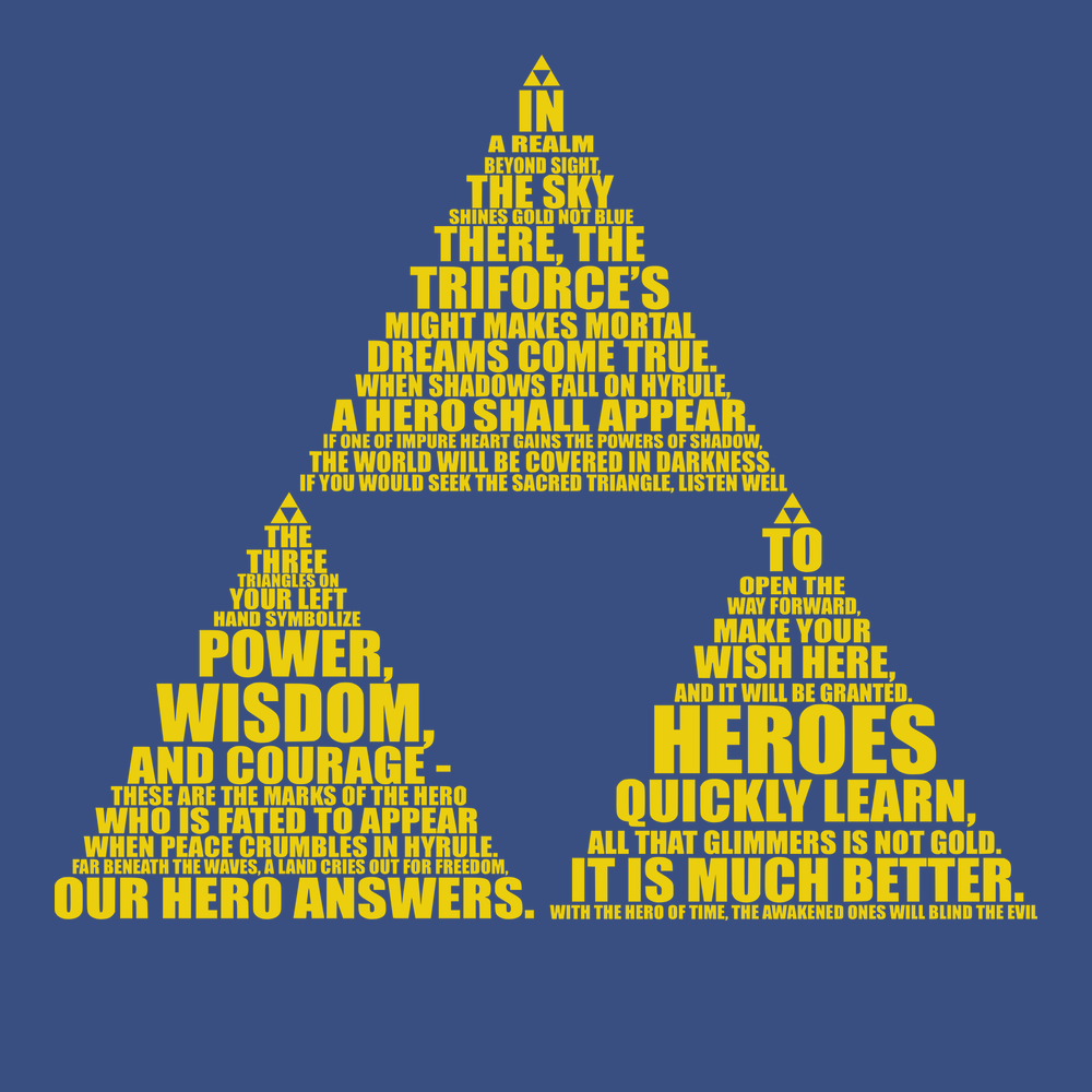 Triforce Typography T-Shirt BLUE