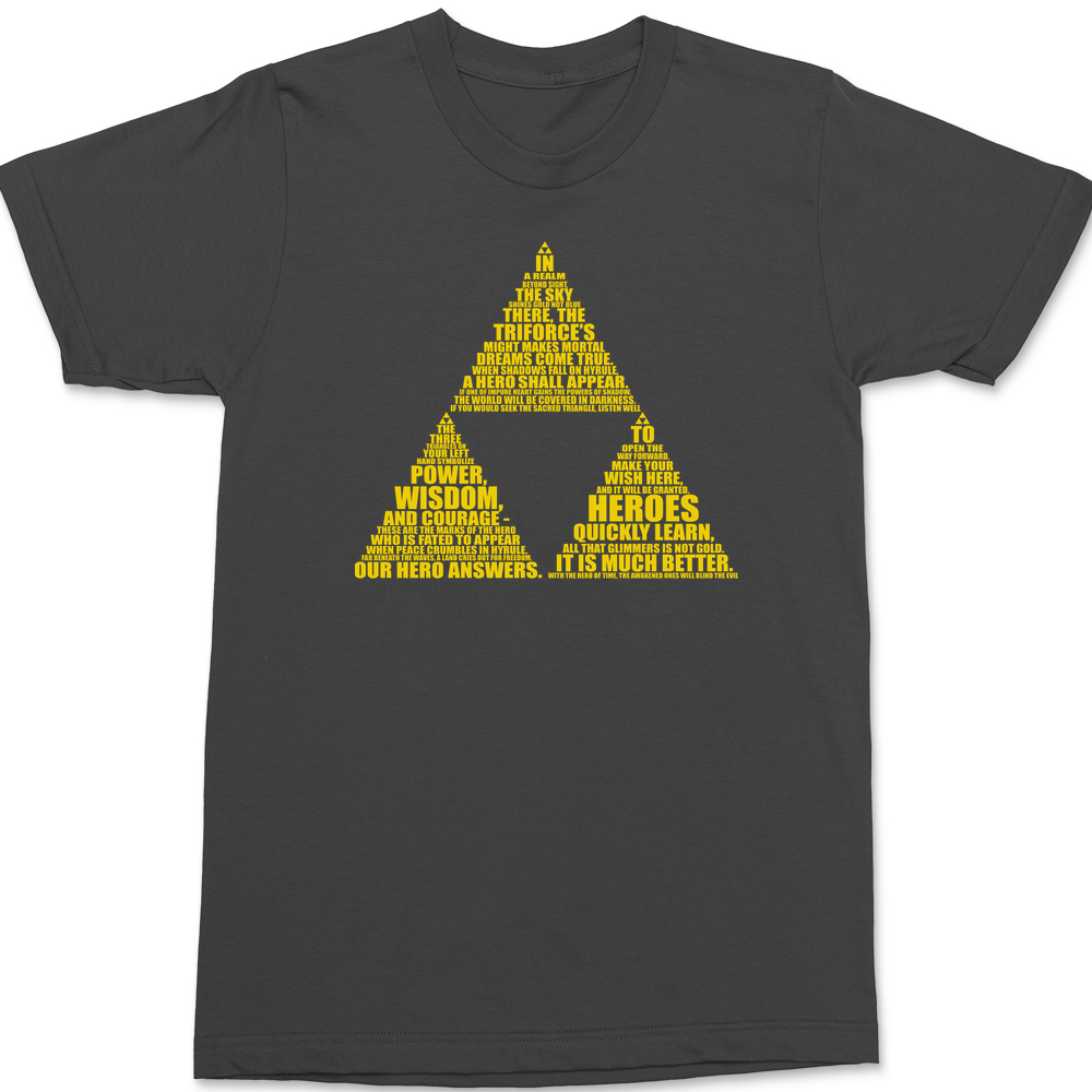 Triforce Typography T-Shirt CHARCOAL