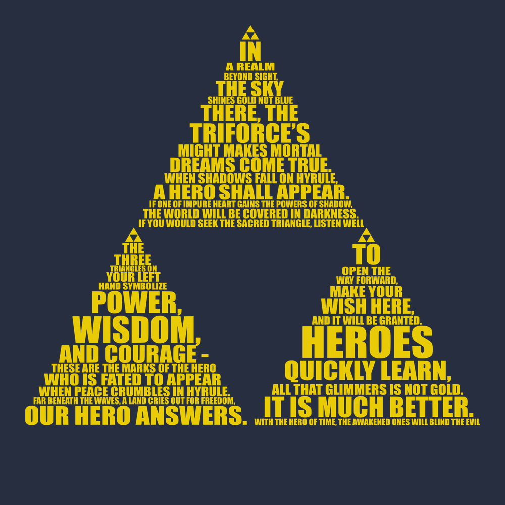 Triforce Typography T-Shirt NAVY
