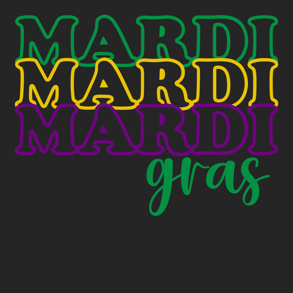 Triple Mardi Gras T-Shirt BLACK