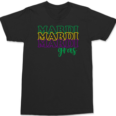 Triple Mardi Gras T-Shirt BLACK