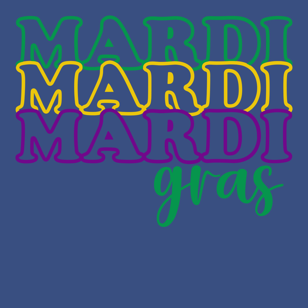 Triple Mardi Gras T-Shirt BLUE