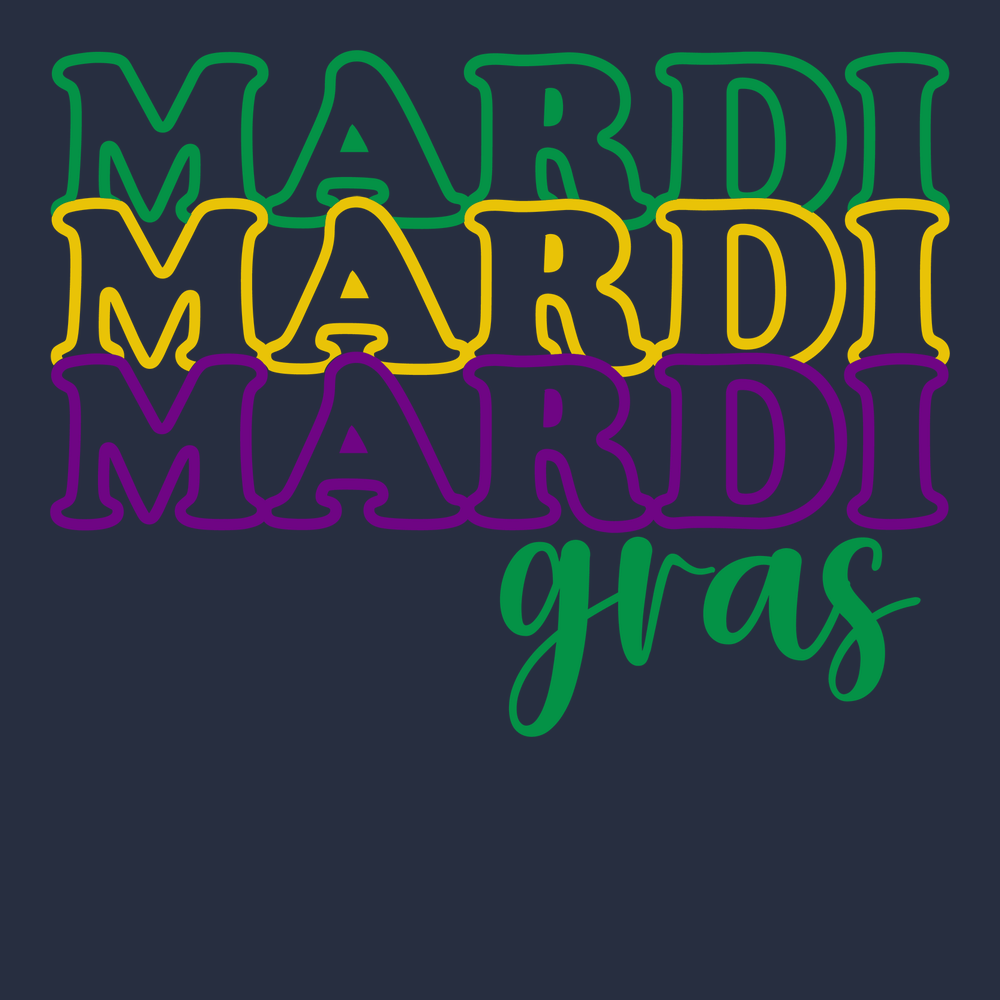 Triple Mardi Gras T-Shirt NAVY