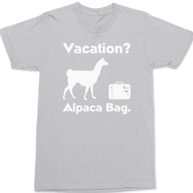Vacation Alpaca Bag T-Shirt SILVER