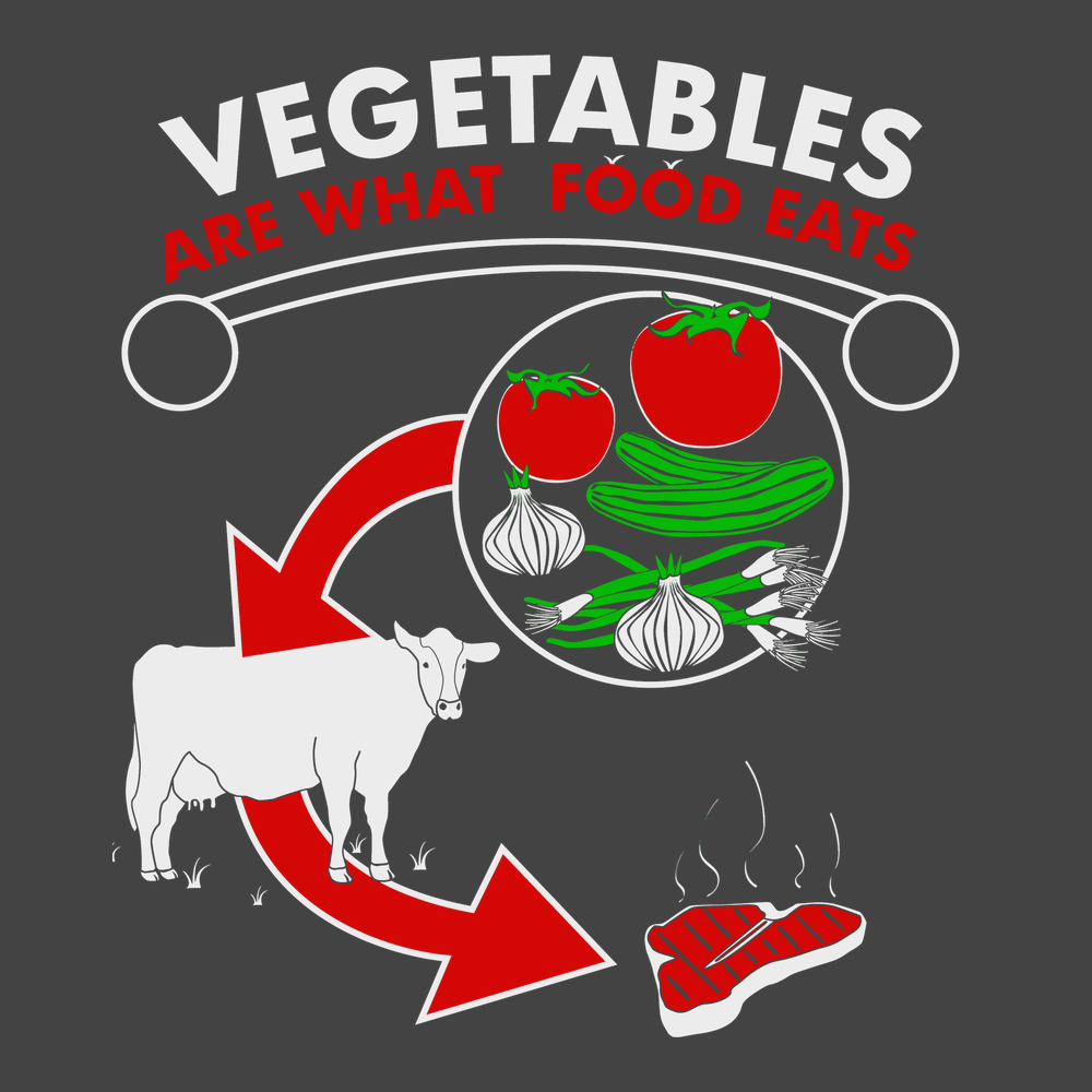 Vegetables are What Food Eats T-Shirt CHARCOAL