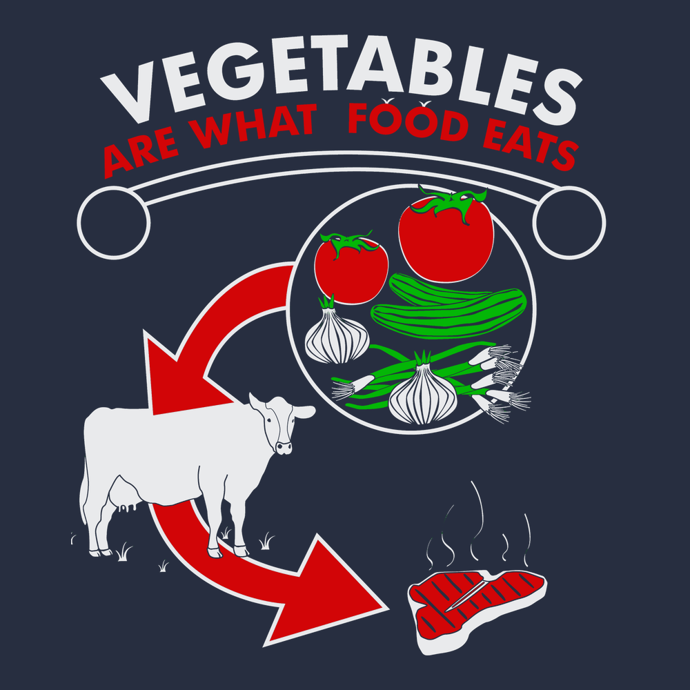 Vegetables are What Food Eats T-Shirt Navy