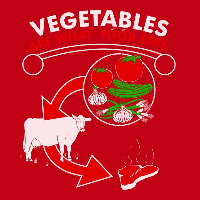 Vegetables are What Food Eats T-Shirt RED