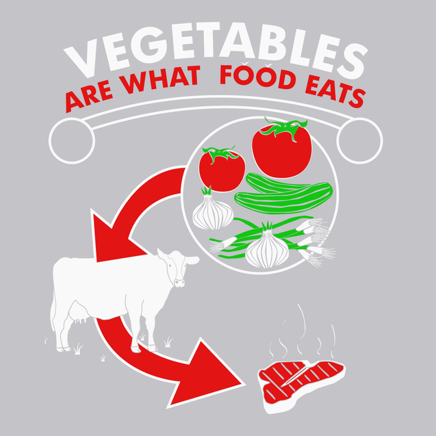 Vegetables are What Food Eats T-Shirt SILVER