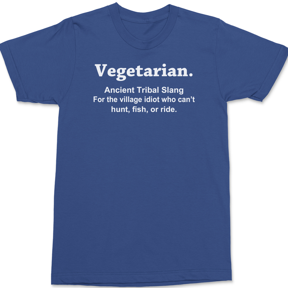 Vegetarian Ancient Tribal Slang T-Shirt BLUE