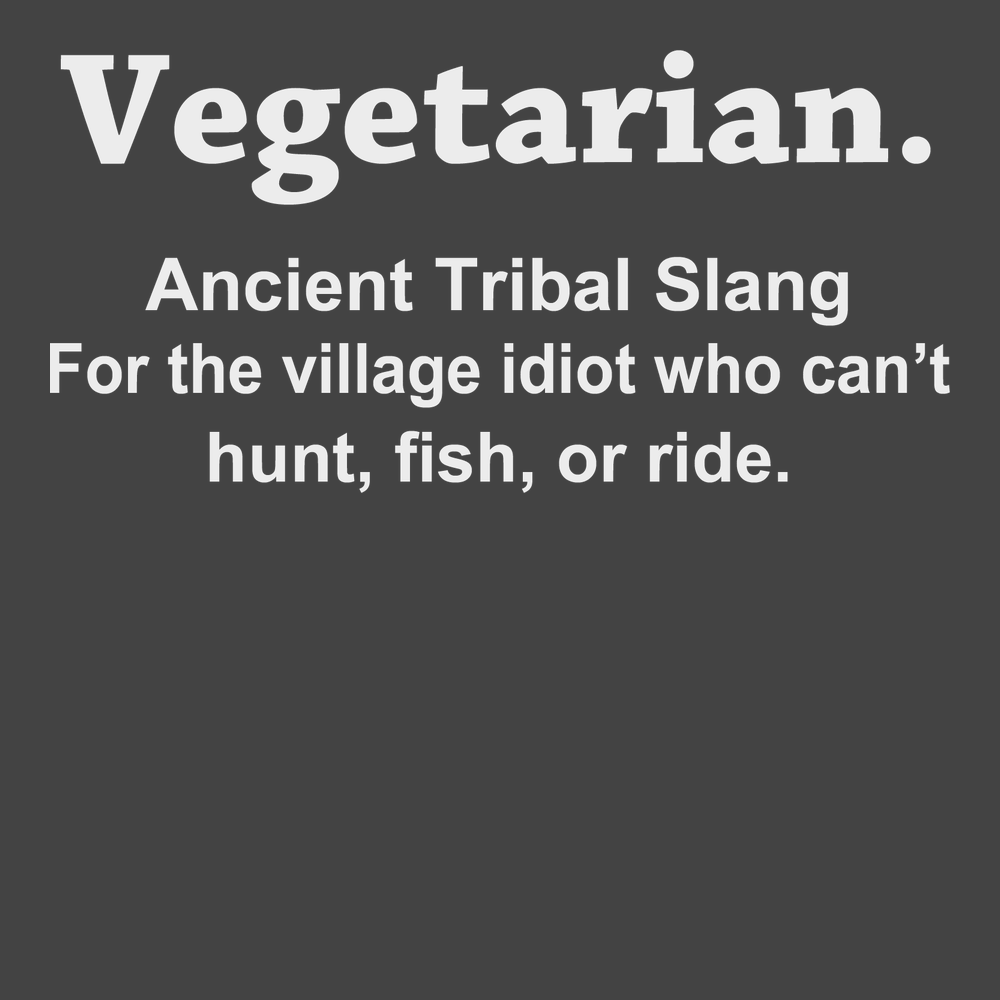 Vegetarian Ancient Tribal Slang T-Shirt CHARCOAL