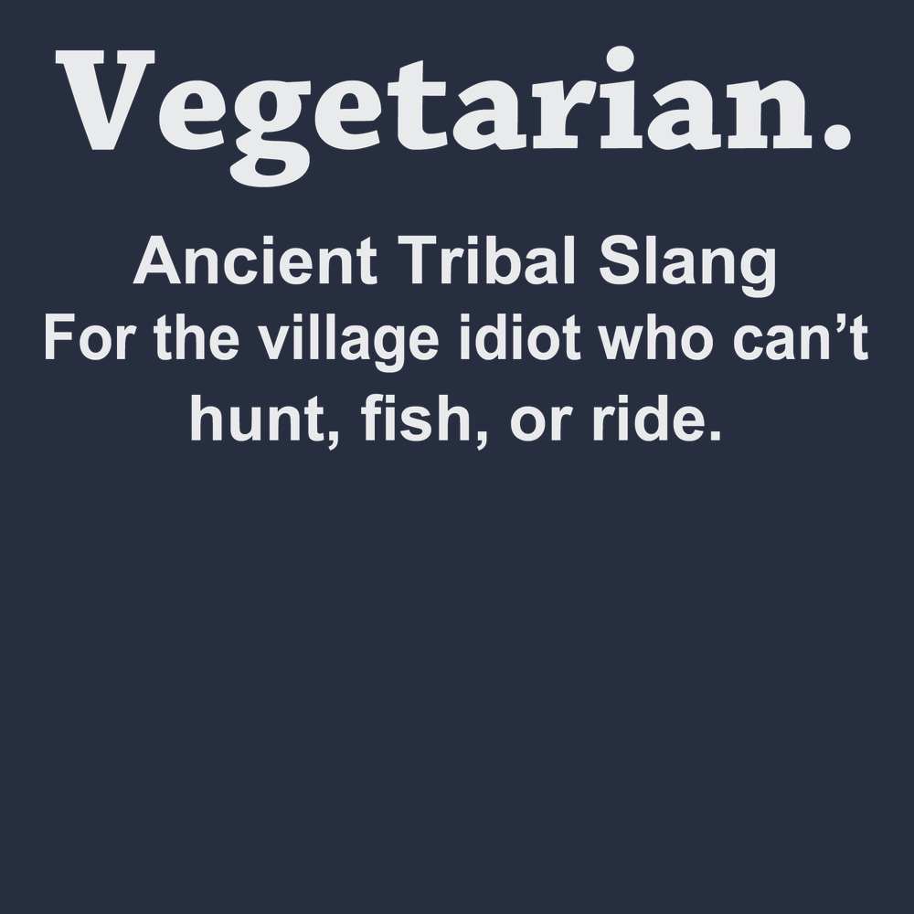 Vegetarian Ancient Tribal Slang T-Shirt Navy